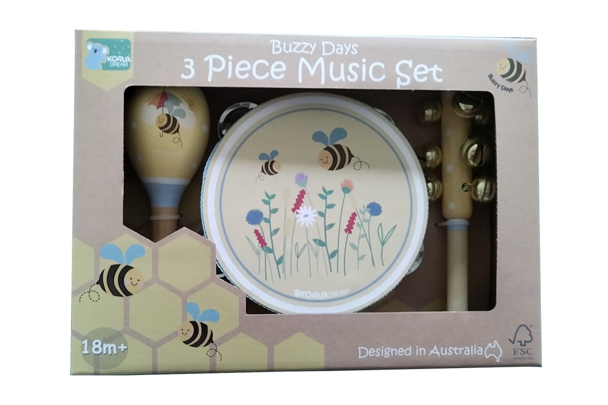 BUZZY DAYS BEE 3PCS MUSICAL SET