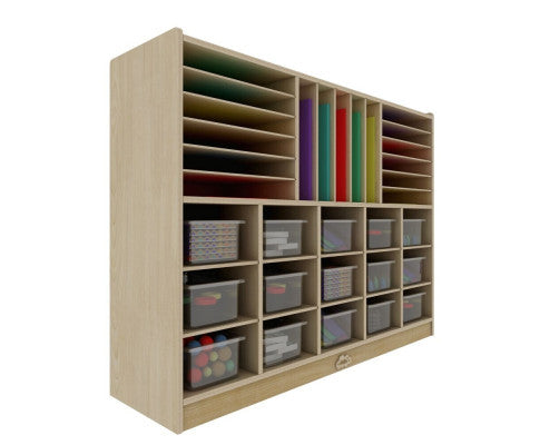 15 Cubby Cabinet Kids Bookshelf Organiser Storage