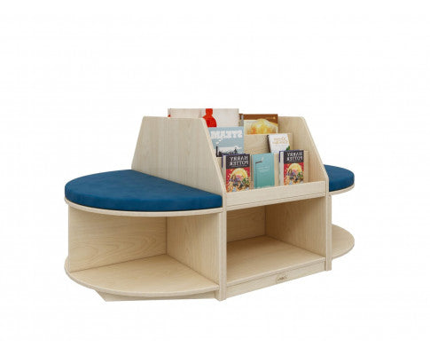 Wooden Reading Island Bookcase - Blue