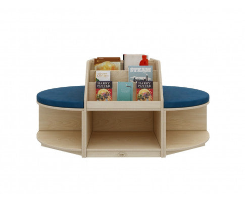 Wooden Reading Island Bookcase - Blue
