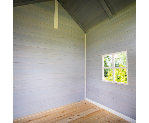 Wooden Tower Cubby House with Slide, Sandpit, Climbing Wall, Noughts & Crosses