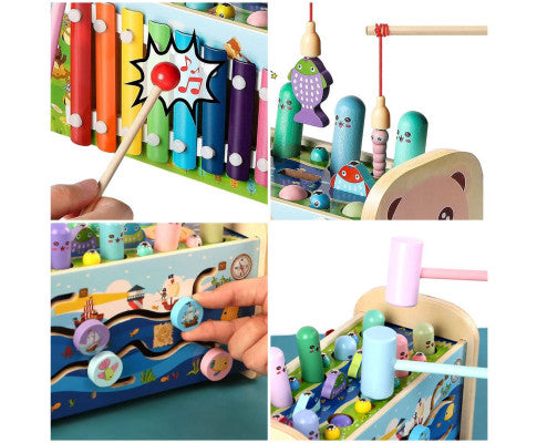 Toddler Sensory Toys with Hammering Pounding and Fishing Game
