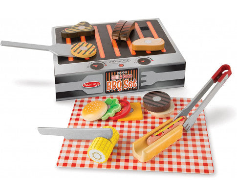 Wooden Grill & Serve BBQ Set