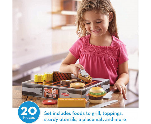 Wooden Grill & Serve BBQ Set