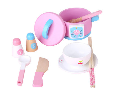 Kids Wooden Kitchen Tea Set Pretend Play