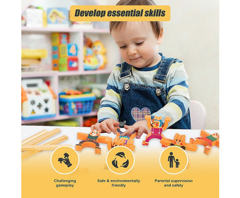 Balancing Stacking Blocks Educational Balance Wooden Acrobatic Toys Game