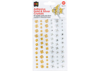 Adhesive Gold and Silver Crystals