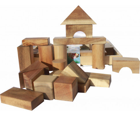 NATURAL WOOD BLOCKS 34 PCS