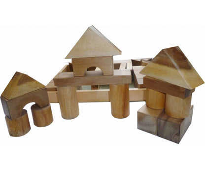 NATURAL WOOD BLOCKS 34 PCS