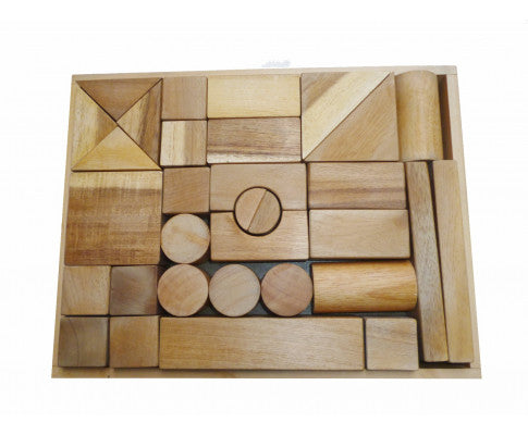 NATURAL WOOD BLOCKS 34 PCS