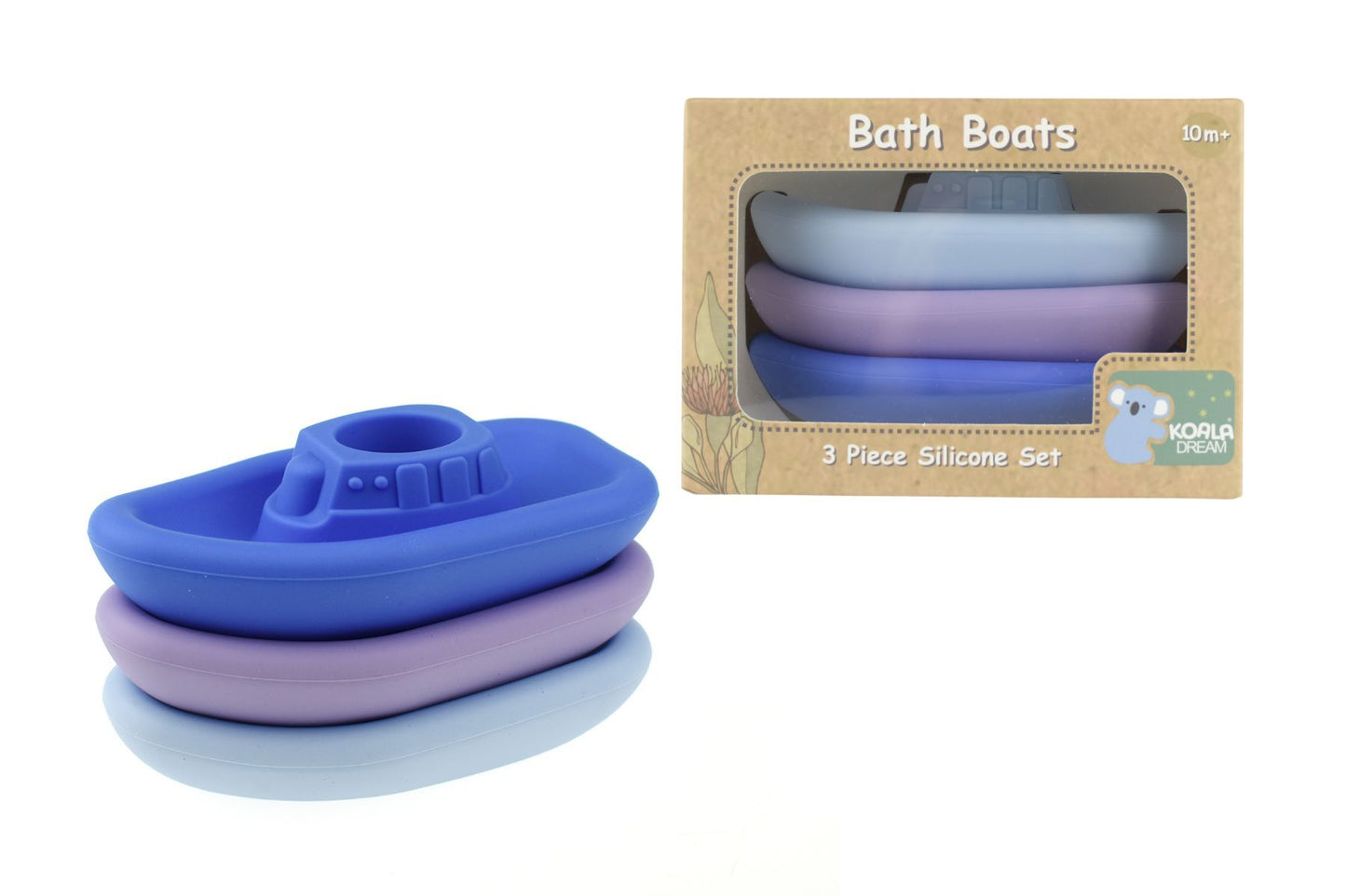 BATH BOATS 3PC SILICONE SET-BLUE/PURPLE