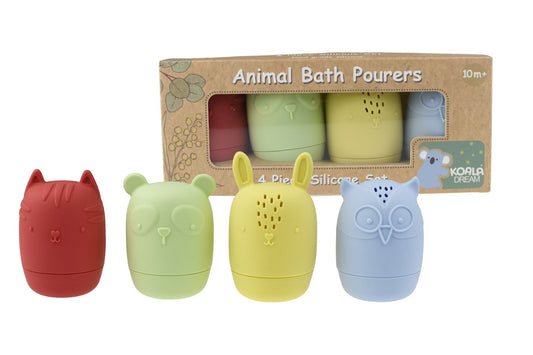 ANIMAL BATH POURERS 4PC SILICONE SET