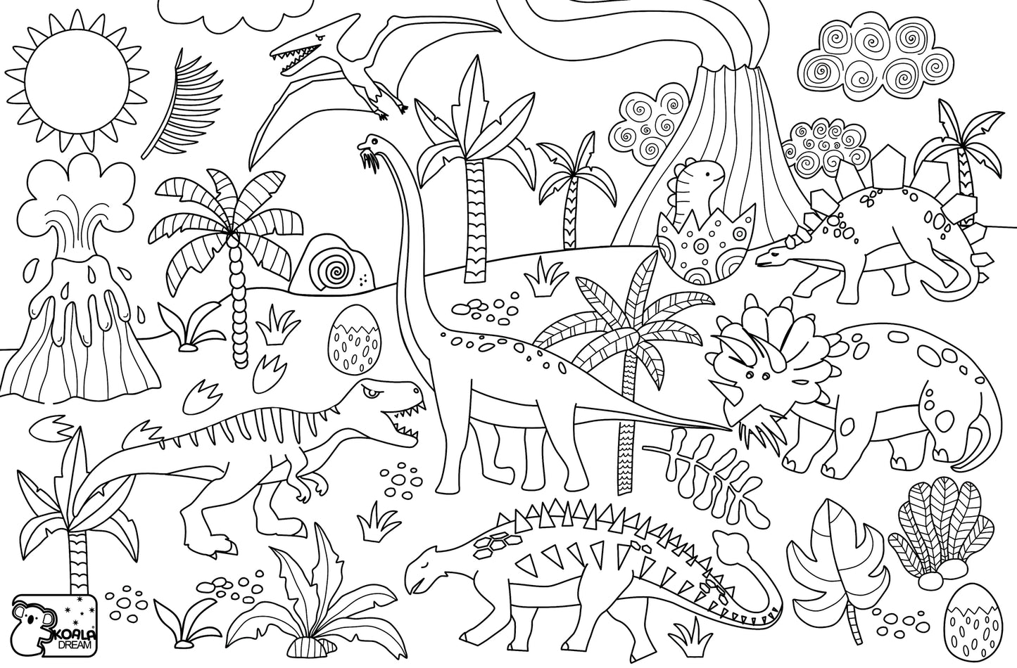 REUSABLE SILICONE DRAWING MAT- DINOSAURS