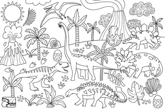 REUSABLE SILICONE DRAWING MAT- DINOSAURS