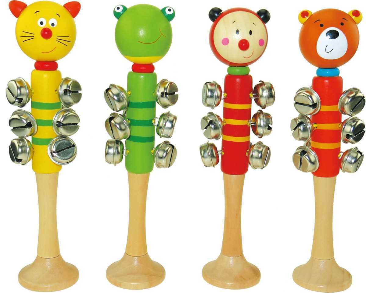 ANIMAL BELL STICK WITH BASE SET OF 4