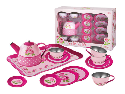 ROSE TIN TEA SET 15PCS