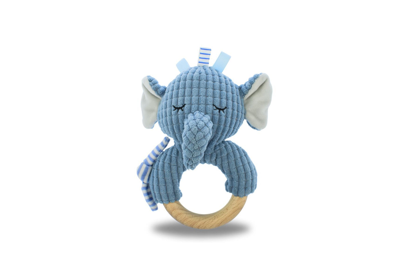 SNUGGLE BUDDY TRUNKS ELEPHANT WOODEN RING RATTLE