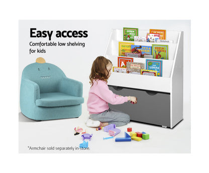 3 Tiers Kids Bookshelf Magazine Rack Children Bookcase Organiser Storage