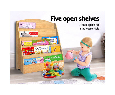 5 Tiers Kids Bookshelf Magazine Shelf Organiser Bookcase Display Rack