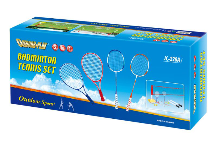 OUTDOOR PLAY BADMINTON & TENNIS 2 IN 1 SET