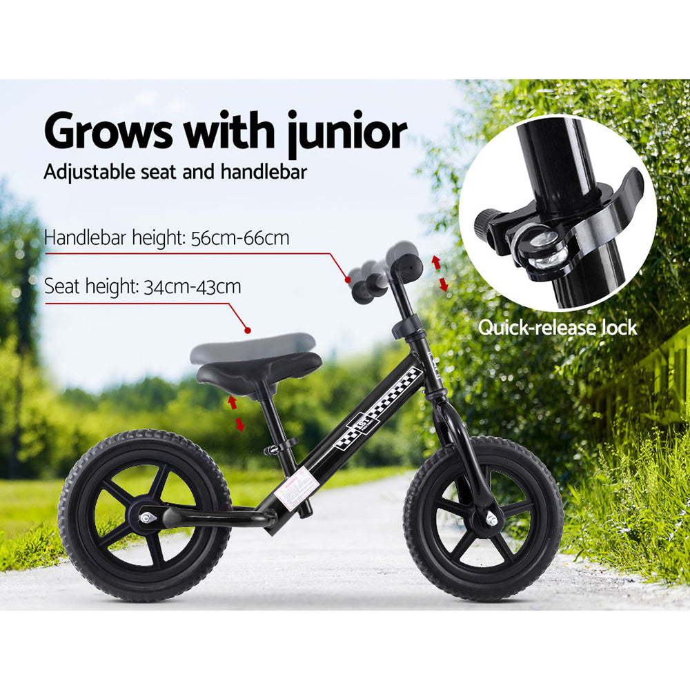 Rigo Kids Balance Bike Ride On Toys Push Bicycle Wheels Toddler Baby 12 Bikes Black"