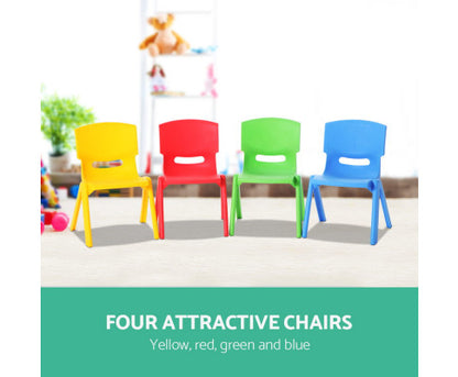 Kids Chairs Set Plastic Set of 4 Activity Study Chair