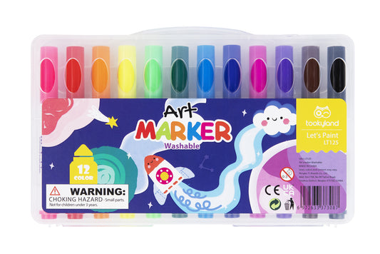 WASHABLE MARKER - 12 COLOURS