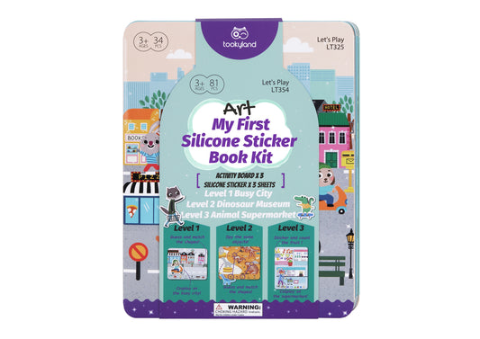 SILICONE STICKER BOOK - BUSY CITY