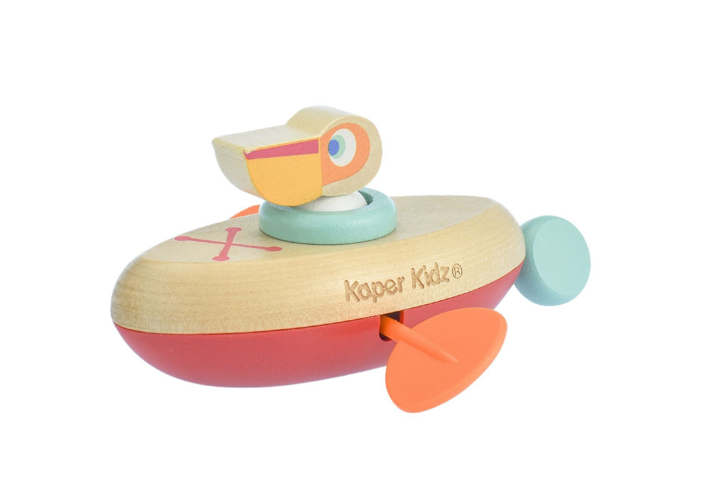 ANIMAL CANOE PULL STRING PELICAN WATER BATH TOY