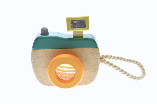 WOODEN KALEIDOSCOPE CAMERA OLIVE GREEN