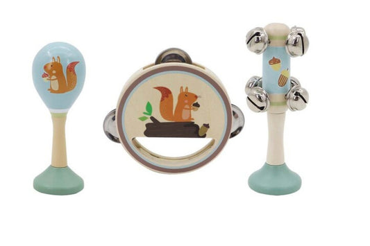 CALM & BREEZY SQUIRREL WOODEN 3PCS MUSICAL SET