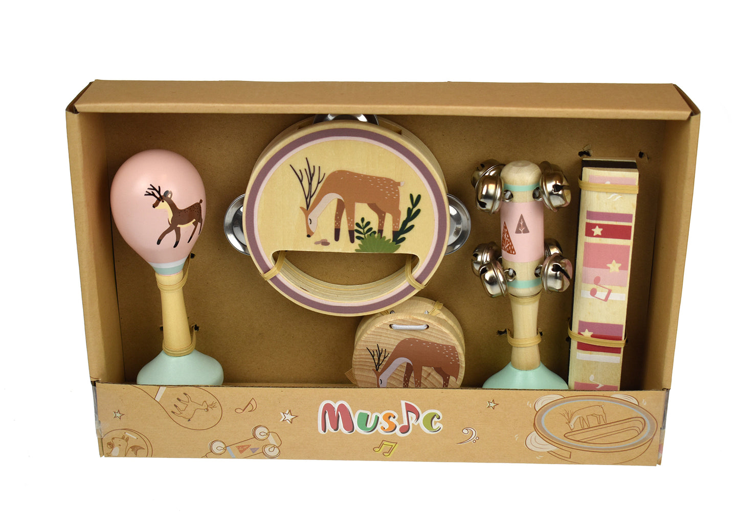 CALM & BREEZY DEER WOODEN 5PCS MUSICAL SET