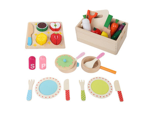 Kitchen Play Set Wooden Pretend Toys