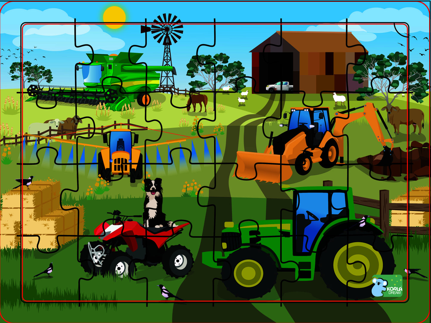 AUSSIE FARM VEHICLES JIGSAW PUZZLE 24PCS