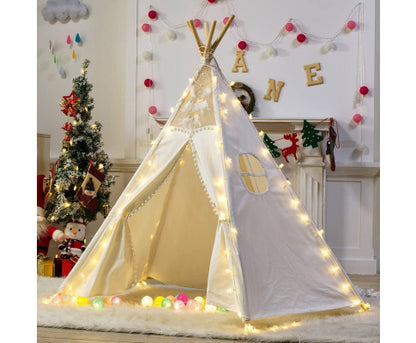 5 Poles Giant Teepee Tent (Natural Canvas)