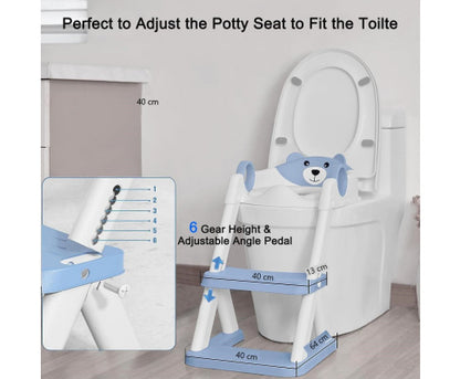 Potty Training Seat Ladder, Kids Boys Girls, Blue