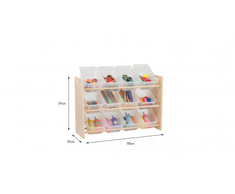 3 Tier Toy Storage Rack Organiser Display Shelf With Bins