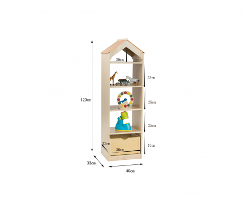 Wooden Play Tower Bookcase Storage Shelf