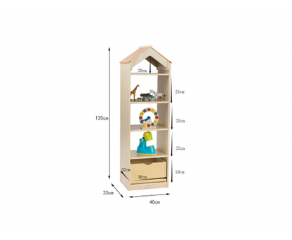 Wooden Play Tower Bookcase Storage Shelf