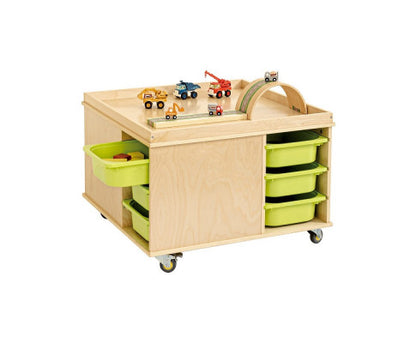 Preschool Activity Play Table with 12 Storage Bins