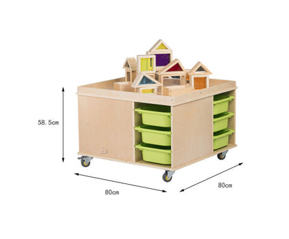 Preschool Activity Play Table with 12 Storage Bins