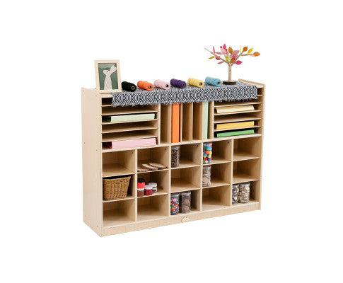 15 Cubby Cabinet Kids Bookshelf Organiser Storage