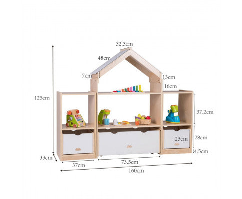 Room Divider Bookcase Display Unit With Drawer