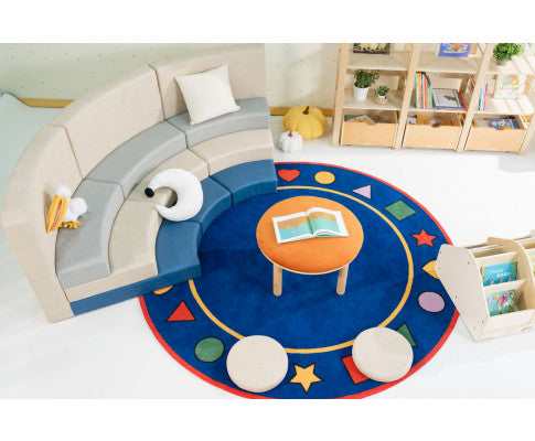 Kids 4 Colour Round Velvet Ottoman Set of 4