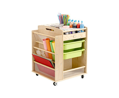 Wooden Art Craft Material Storage Trolley