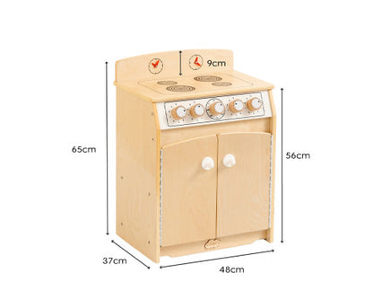 Kids Wooden Play Kitchen Stove - H65cm