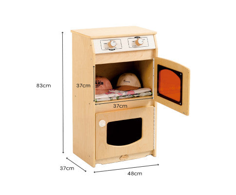 Kids Wooden Play Laundry Set Washing Machine and Dryer - H83cm