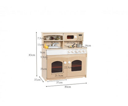 Kids Wooden Play Kitchen 4-in-1