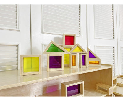 Wooden Acrylic Rainbow Building Blocks Set 40pcs