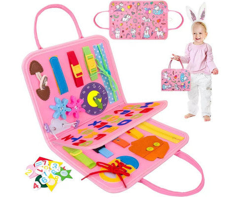 Toddler Busy Pouch- Pink